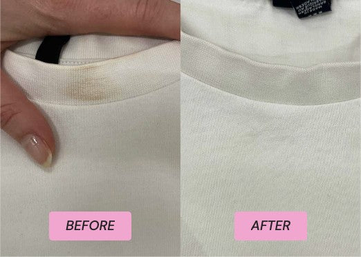 Before and after washing a shirt collar